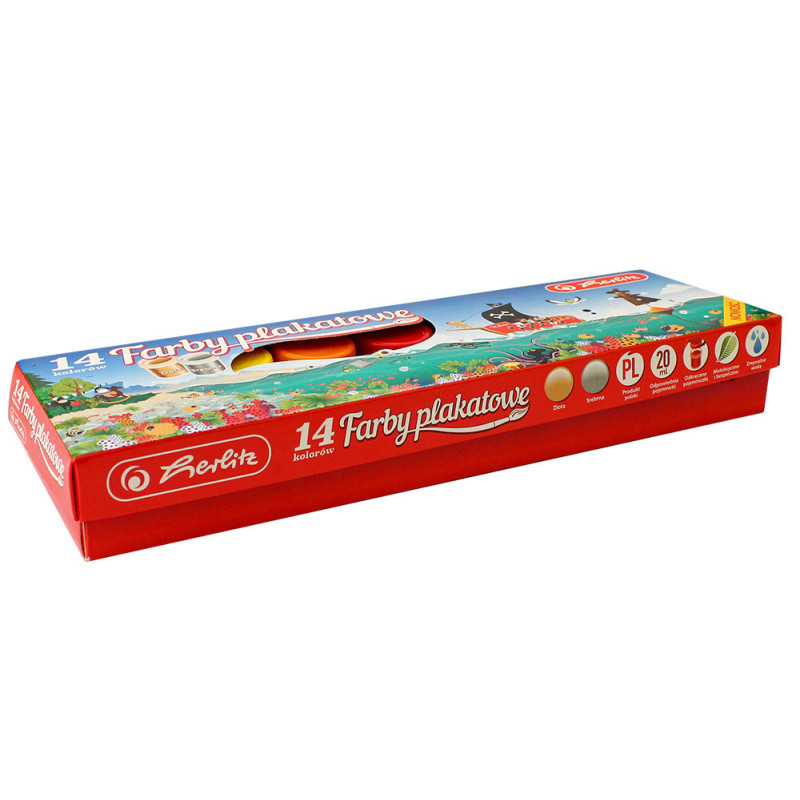 Farby plakatowe premium 14 kolorów Herlitz