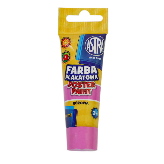 Farba plakatowa w tubce Astra różowa 30ml
