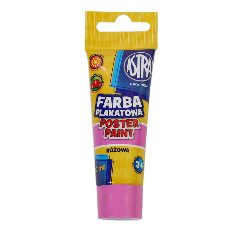 Farba plakatowa w tubce Astra różowa 30ml