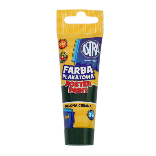 Farba plakatowa w tubce Astra zielony ciemny 30ml