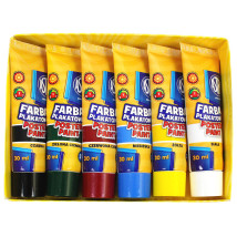 Farby plakatowe w tubkach 6 kolorów x 30 ml Astra