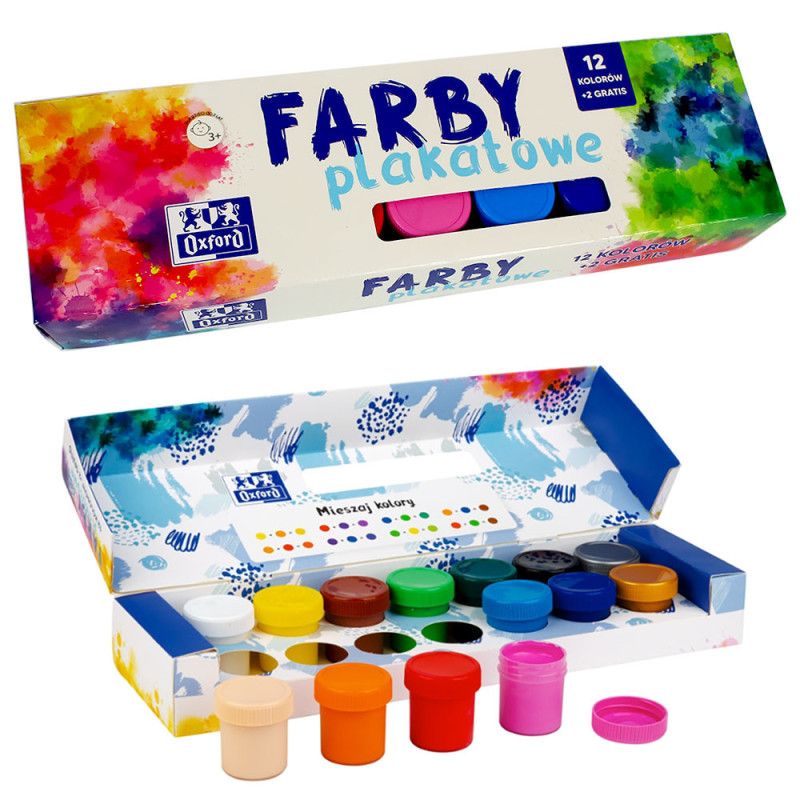 Farby plakatowe Oxford 14 kolorów 20ml