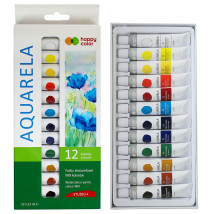 Farby akwarelowe Happy Color 12 kol. x 12 ml