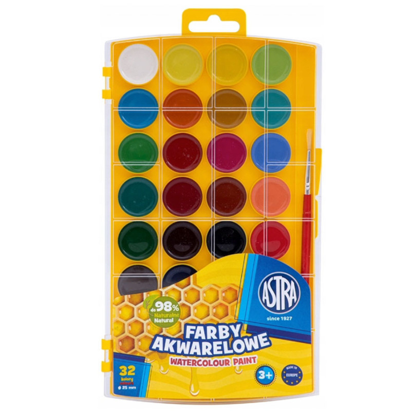 Farby akwarelowe Astra 32 kolory w Etui