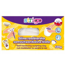 Glina rzeźbiarska samoutwardzalna biała 500g Strigo