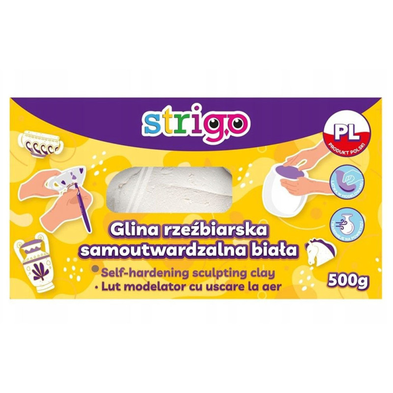 Glina rzeźbiarska samoutwardzalna biała 500g Strigo