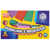 Modelina Astra z brokatem 6 kolorów