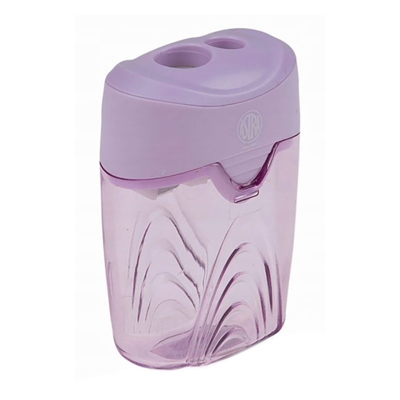 Temperówka podwójna z pojemnikiem pastelowa 2 otw.