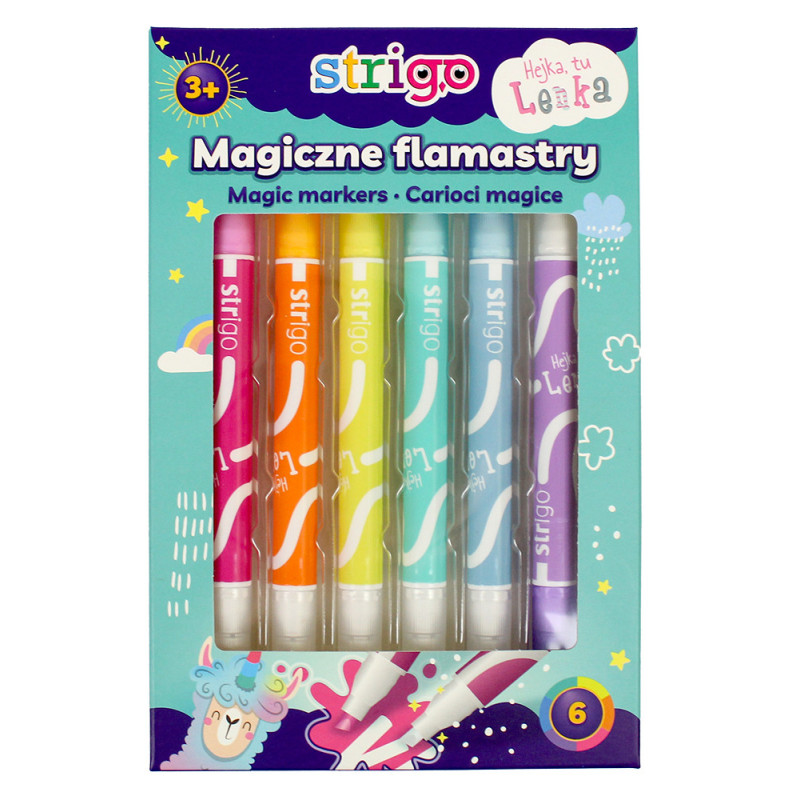 Magiczne flamastry Strigo 6 kolorów Hejka tu Lenka