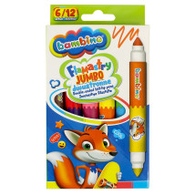 Flamastry dwustronne JUMBO Bambino 6/12 kolorów