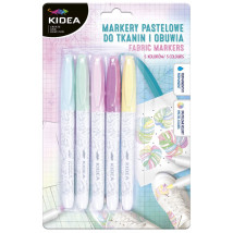 Markery do tkanin pastelowe 5 kolorów KIEDA