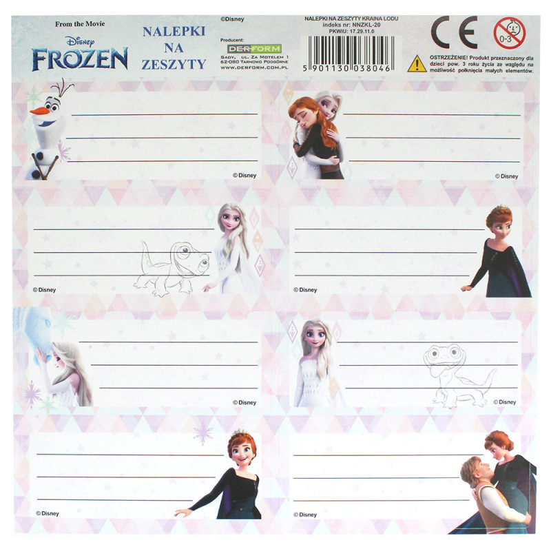 Naklejki na zeszyt Frozen