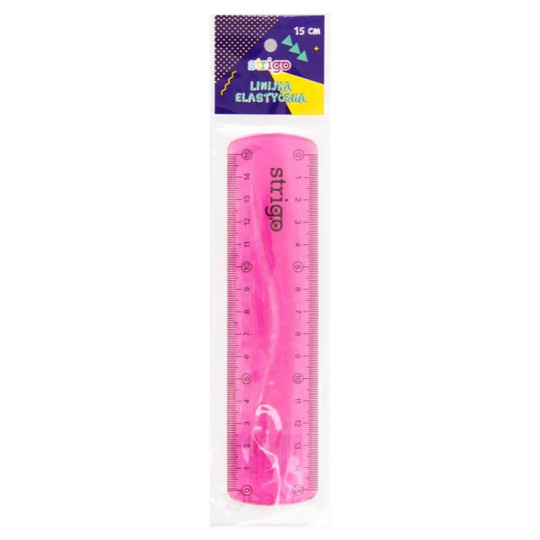 Linijka elastyczna 15cm różowa Strigo