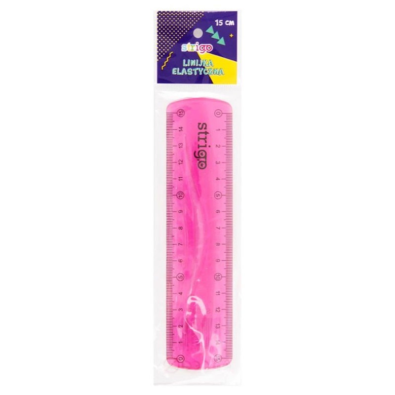 Linijka elastyczna 15cm różowa Strigo
