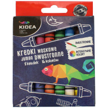 Kredki woskowe dwustronne Jumbo 16 kolorów Kidea