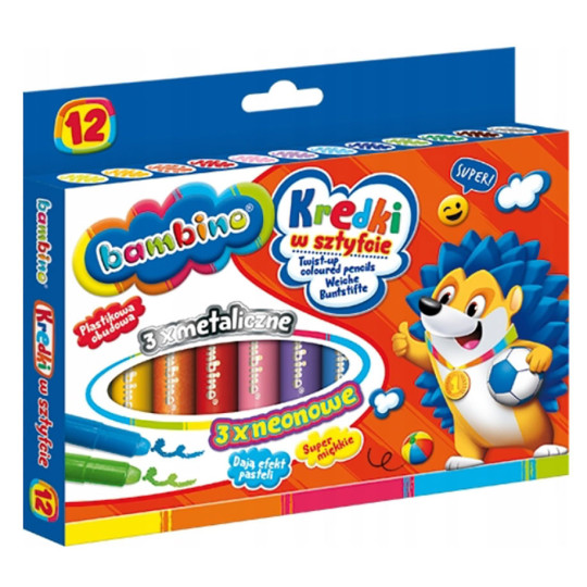 Kredki w sztyfcie Bambino 12 kolorów