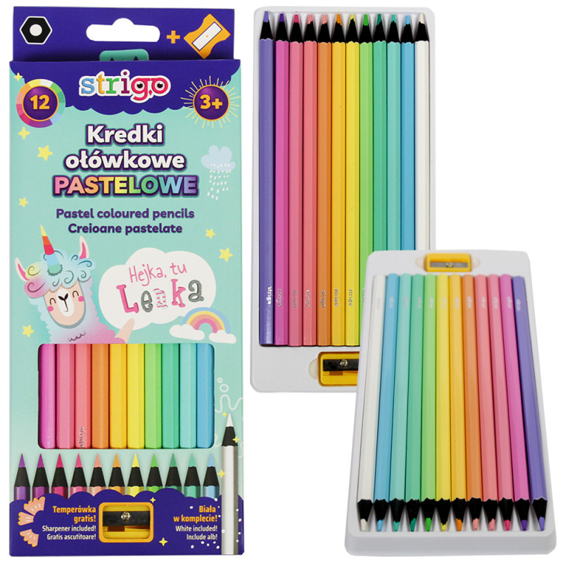 Kredki ołówkowe pastelowe 12 kol. Hejka, tu Lenka