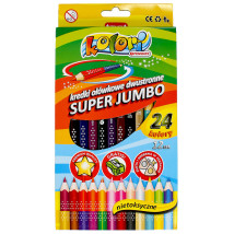 Kredki ołówkowe dwustronne Super Jumbo 24 kolory