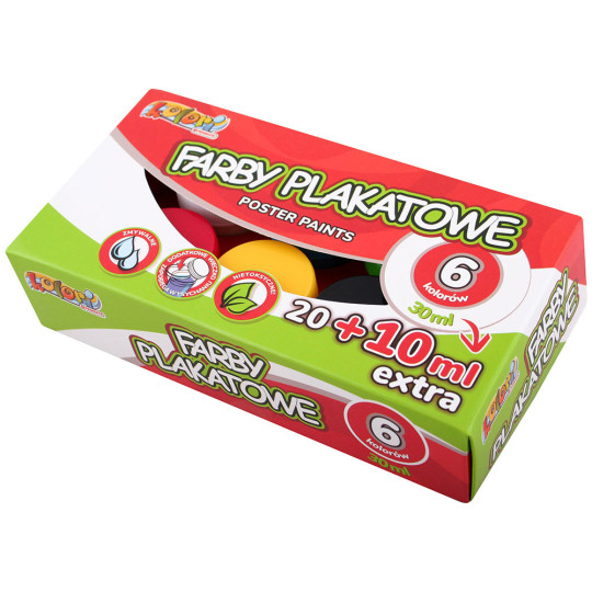 Farby plakatowe PENMATE Kolori 6 kolorów 30 ml