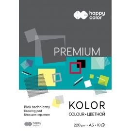 Blok techniczny A3/10k kolorowy Premium 220g Happy Color
