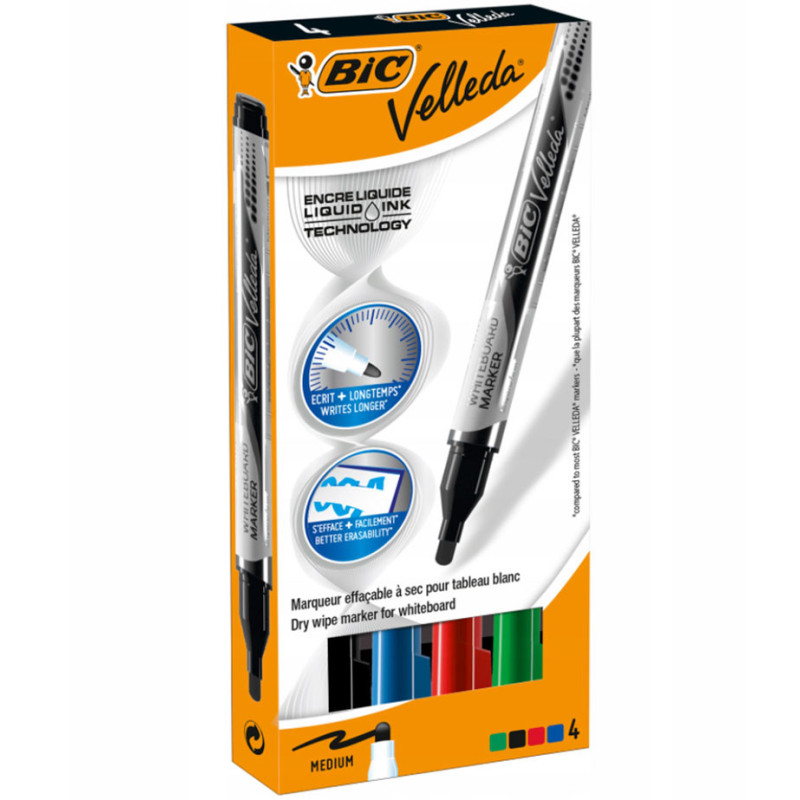 Marker suchościeralny BIC Velleda 4 kolory