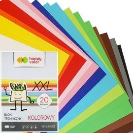 Blok techniczny 20 kolorowych kartek A4 Happy Color
