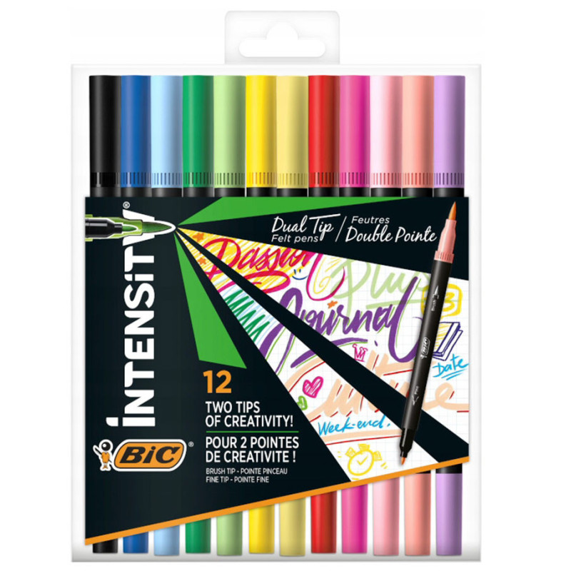 BIC Dual Tip Classic+Pastel Pisaki dwustronne 12k.