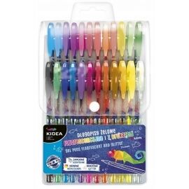Długopisy żelowe neonowe i brokatowe 24 kolory
