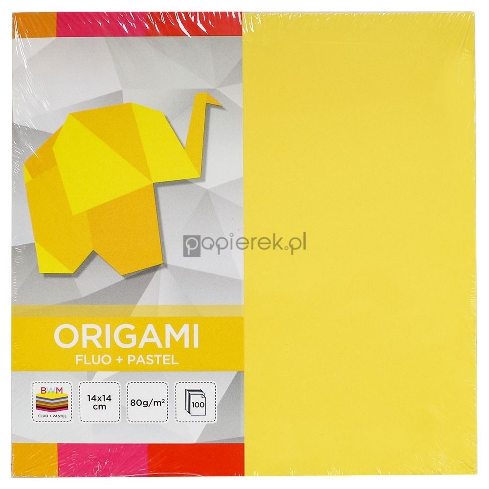 Papier kolorowy do origami 14x14 cm 100 ark. 
