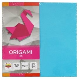 Papier do origami 10x10 cm mix 100 ark.