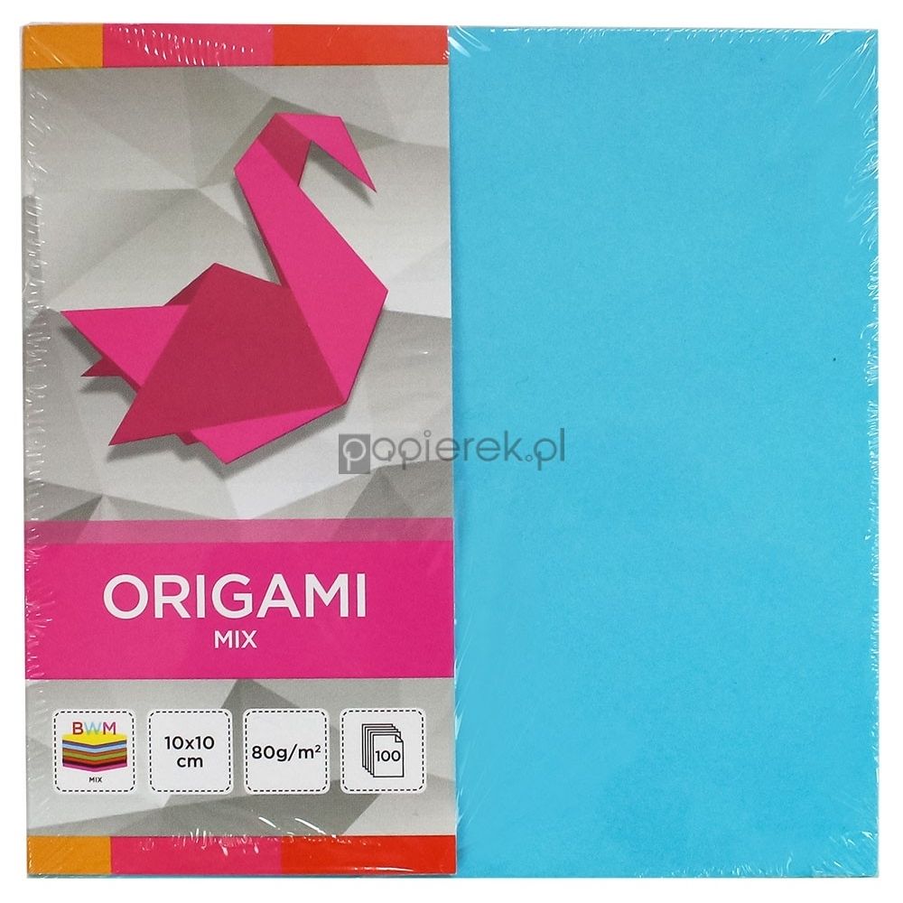 Papier do origami 10x10 cm mix 100 ark. 