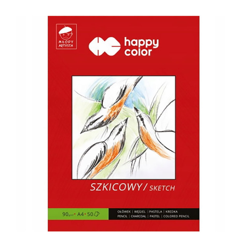 Blok szkicownik A4 90g Happy Color 50K