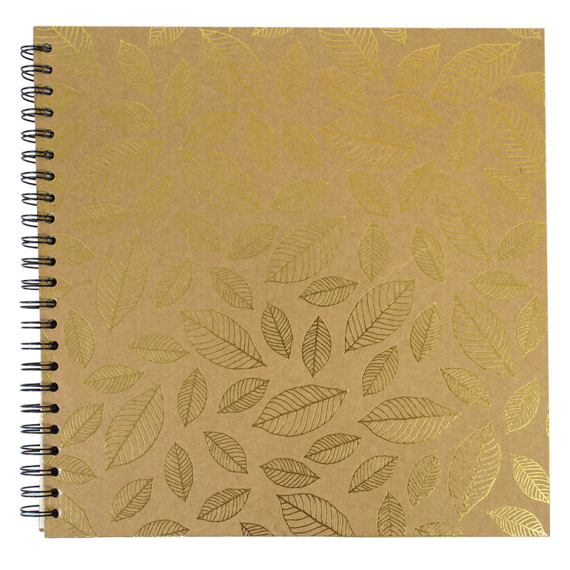 Szkicownik na spirali Album Złote Liście 30x30cm/180g Happy Color