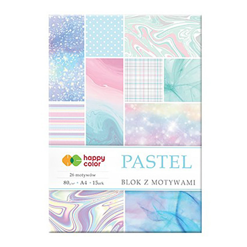 Blok z motywami A4 Pastel Happy Color 15 ark.