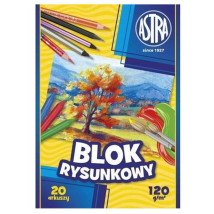 Blok rysunkowy biały A4 Astra 20 arkuszy 120g