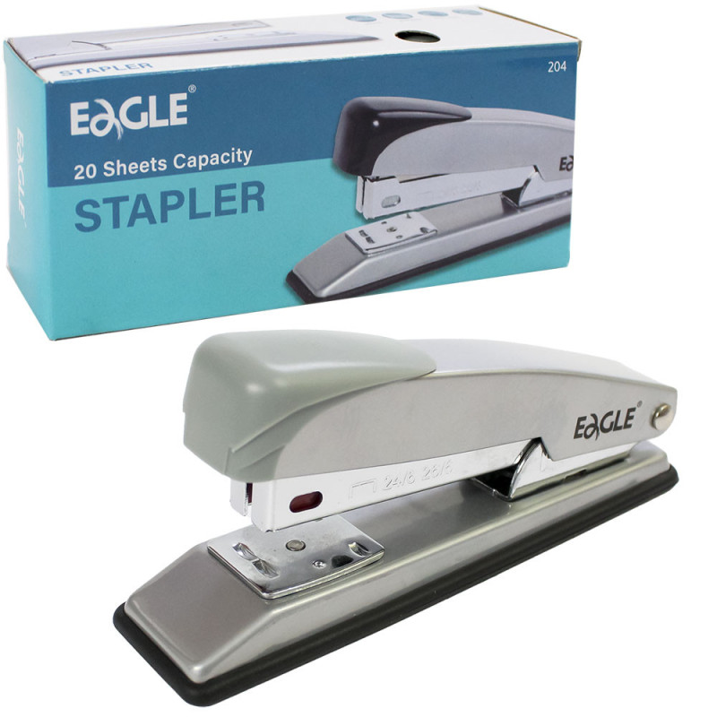 Zszywacz Eagle 204 metalowy 24/6 szary