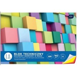 Blok techniczny kolorowy A4 10 ark Interdruk