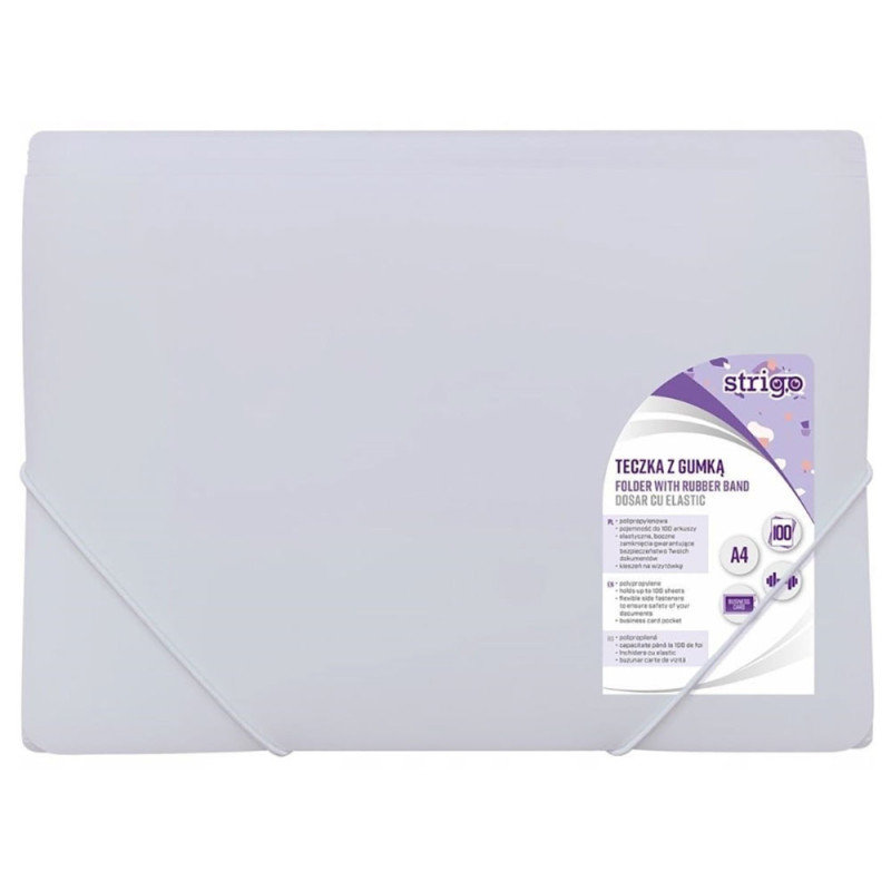 Teczka A4 z gumką PP pastel lila Strigo