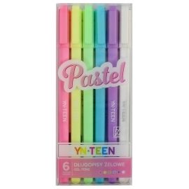 Długopisy żelowe pastelowe Interdruk 6 kolorów