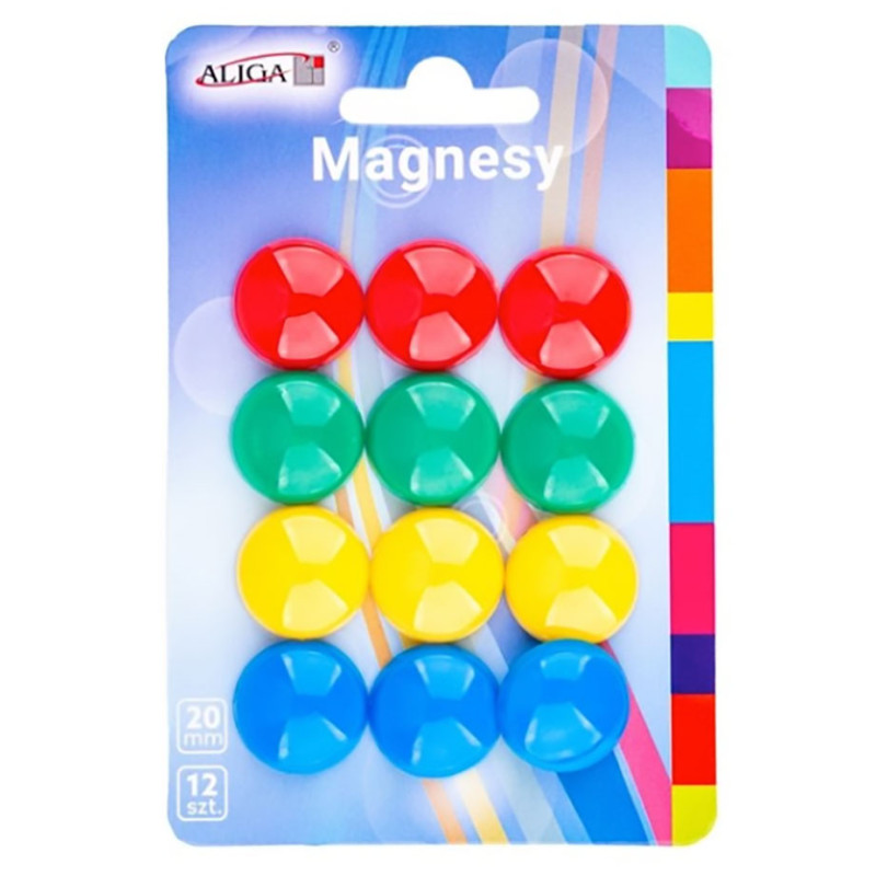 Magnesy dekoracyjne Aliga 2cm mix 12 szt.