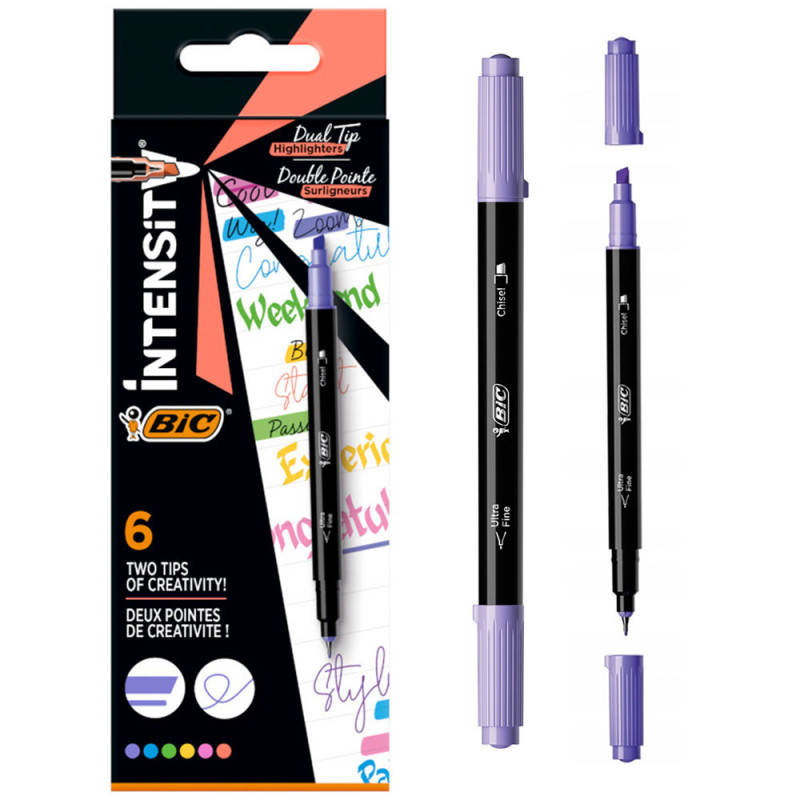 Zakreślacz i cienkopis 2w1 BIC Intensity DUAL 6 kolorów