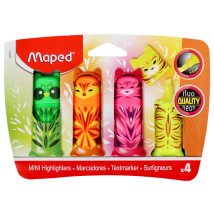 Zakreślacze Maped mini zwierzątka 4 szt.