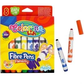 Mini Flamastry z okrągłą końcówką Colorino Kids 8 kolorów