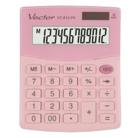 Kalkulator Vector VC-812-PK różowy pastelowy