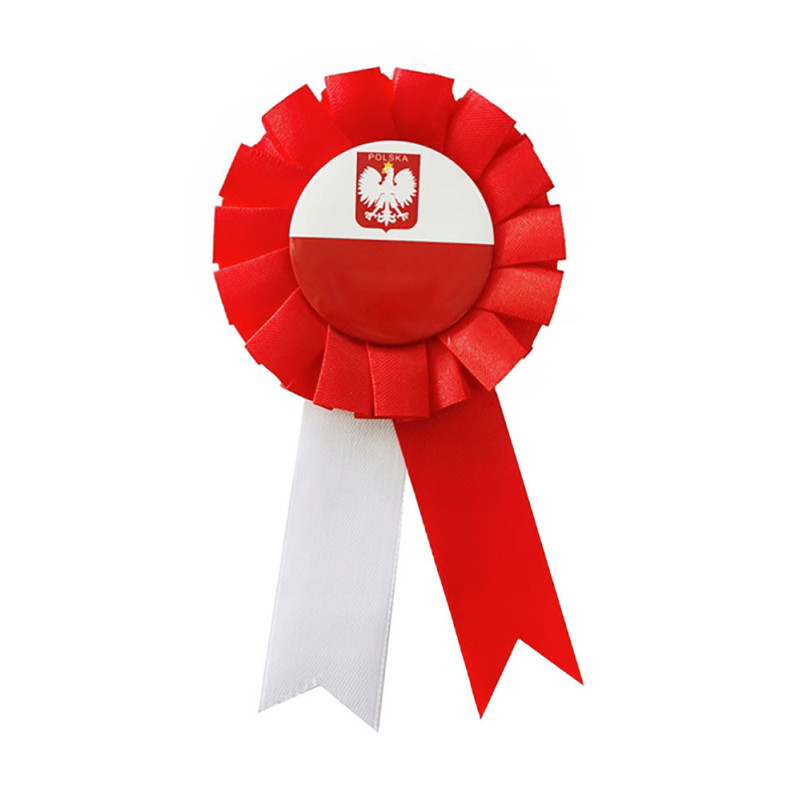 Kotylion narodowy biało czerwony flaga Polski