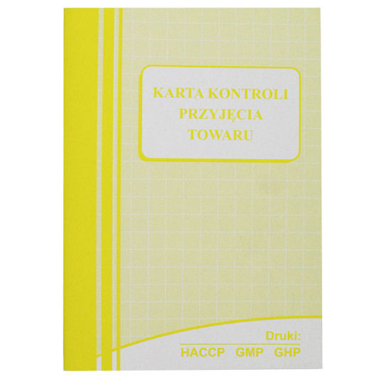 Karta kontroli przyjęcia towaru nr 610 HACCP