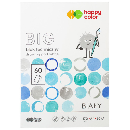 Blok techniczny biały BIG A4 60 ark. Happy Color