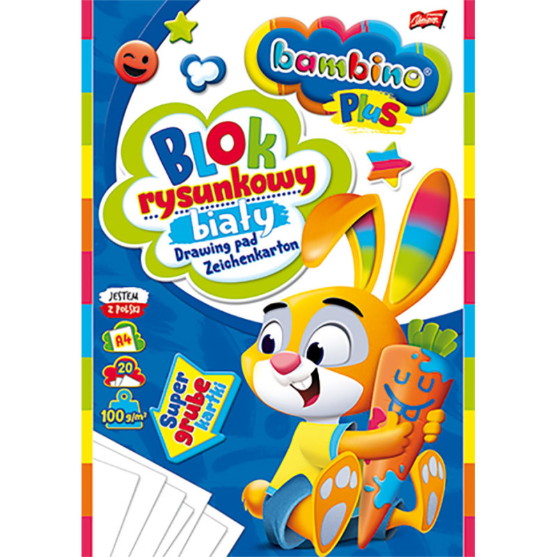 Blok rysunkowy BAMBINO PLUS A4 20 kartek
