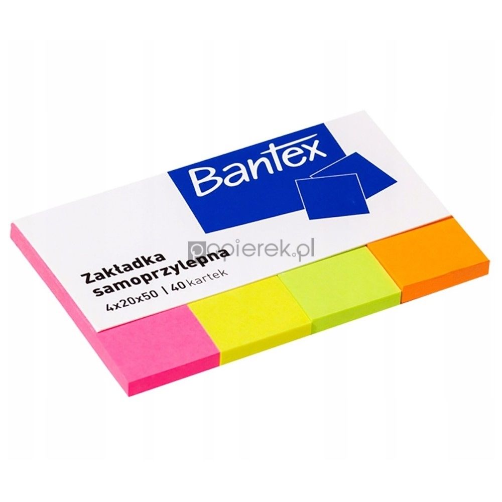 Zakładki indeksujące 20x50 4 kolory Banetex