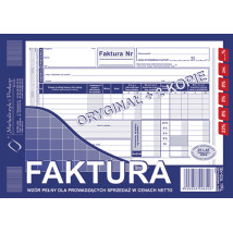 Druk Faktura VAT 103-XE A5 wzór pełny od netto